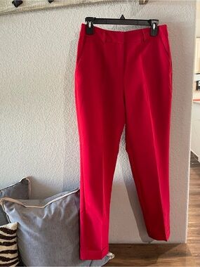 Cato Bright Red Tailored Straight-Leg Trousers